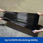 Noah's Ark Warehouse 18" x 1500FT Industrial Class Pallet Wrap, 60 Gauge 4 Rolls Black Stretch Film for Warehouse Packing, Adhering Packing Moving Packaging (4 Pack)
