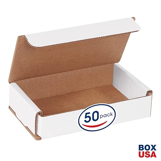 Box USA BM531 5"L x 3"W x 1"H, White (Pack of 50)