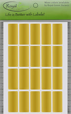 Royal Green Rectangular Gold Stickers Adhesive Labels Rectangle 40mm x 19mm (1.57 inch x 0.75) Great for Envelope Seals and All Purpose - 300 Pack