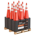 GECCO ™ (108 Cones per Pallet) 36 Inch 10 Lb Heavy Tall Orange Traffic Cones in Bulk | Large Safety Cones, Orange Cones, Parking Cones, Construction Cones | PVC Plastic & Black Base - [PRO Series]