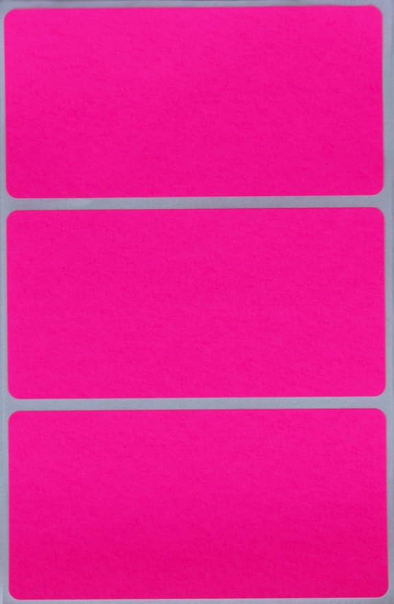 Royal Green Rectangular Stickers Color-Coding Labels for Organizing, Moving, and Storage Boxes 4" x 2" Stickers to Write On Name Tags, 150-Pack (Neon Pink)
