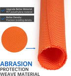 Split Braided Cable Sleeve，Flexible Wire Loom Tubing, Automotive Cord Protector Pet Proof, Cable Management for Computer TV Electric Wires Harness 16ft (Orange, 5mm（3/16")
