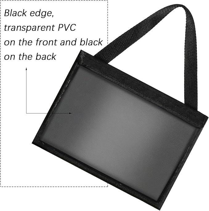 Frienda 1 Piece License Plate Holder with Hanging Strap Dealer Plate Holder Test Drive Tag Bag Black Frame Cover and Bracket for Car SUV Truck