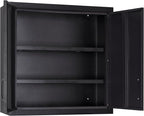 Stack-On Welded Steel 2-Door Wall Cabinet, 30" Garage Storage Cabinet with Two 65 lb. Shelves, Magnetic Door Closures & Powder-Coated Finish
