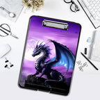 Clipboard with Storage,Office Supplies Nursing Clipboards Folder with Pen Holder Plastic Foldable Clip Board with Storage for Nurse Teacher,Purple Dragon
