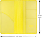 Car Registration and Insurance Holder, Leather Magnetic Shut Vehicle Glove Box Organizer for Document, Card, Driver License, Glitter Yellow