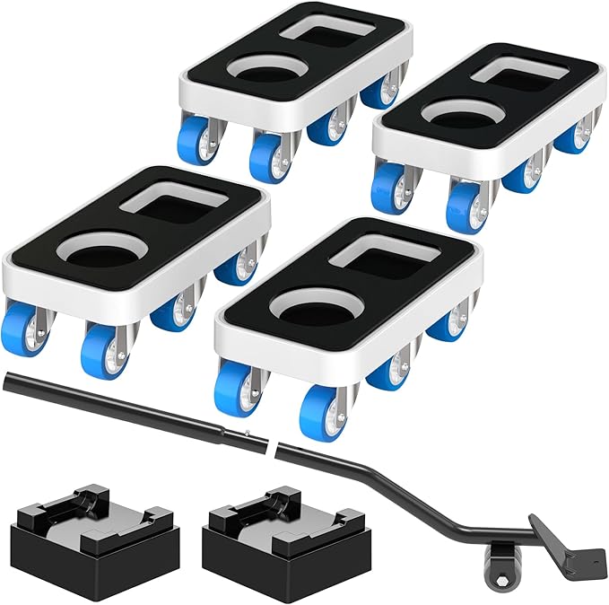 Furniture Dolly with Dual Groove Design: Furniture Sliders with 6 Wheels - for Various Types of Furniture Legs - for Moving Heavy Duty Sofa Bed - Load Capacity Up to 950lb