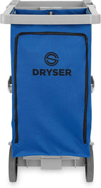 Dryser Commercial Janitorial Cleaning Cart on Wheels - Housekeeping Caddy with Shelves and Vinyl Bag