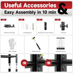 5-Tier 60”W x 24”D x 78”H Garage Shelving Adjustable Metal Storage Shelves 3000LBS Garage Shelving Heavy Duty Utility Shelf Unit Storage Racks for Warehouse(Black)