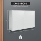 Durabox 400 Position Steel Key Cabinet - Organize and Secure Key Storage Lock Box with Numbered Hooks and Tags for Valets, Hotel, Office, Car Dealerships and More (K400) (Light Grey)