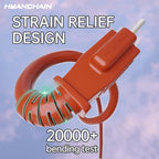 HUANCHAIN Indoor Outdoor Extension Cord 25 ft Waterproof, 16/3 Gauge Flexible Cold-Resistant Appliance Extension Cord Outside, 13A 1625W 16AWG SJTW, 3 Prong Electric Cable Orange, ETL