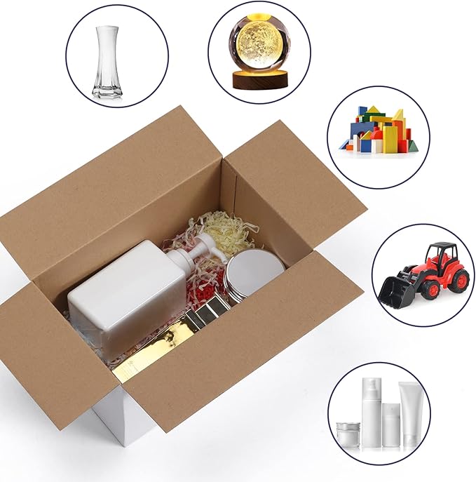 Small Shipping Boxes 10x6x6 Inch set of 40, White Corrugated Cardboard Boxes for Small Business, Mailing, Moving and Storage