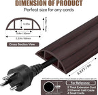 Floor Cord Cover Cavity 0.8"x0.37" Self Adhesive Cord Hider, 3.3FT Low Profile Cable Management, Extension Strip Protector for Wires, Prevent Cable Trips for Offices, Gyms, Exhibitions (Black Wood)