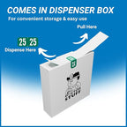 MINI 2025 Year Stickers, Doctor Stuff 2025 Chart Stickers, Green Color Coded, Tab 1287 Style, USA Made Year Labels for End Tab File Folders, 500 Labels/Roll in a Dispenser Box, 1/2" x 1-1/8"