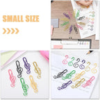 100pcs Metal Paper Clips Creative Music Note Shape Small Office Clips Colorful Document Fasteners Iron Material for School Home Stationery Organization