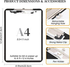 Clipboard with Pen Holder,Nursing Clipboard A4 Standard Letter Size,Plastic Clip Boards 8.5x11 Heavy Duty,Hanging Clipboards for Women Kids Students School Office Home,Black