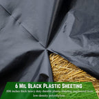 Farm Plastic Supply - Black Plastic Sheeting - 6 mil - (40' x 100') - Black Plastic Tarp, Polyethylene Vapor Barrier Plastic Sheeting, Black Painters Tarp, Roll of Heavy Duty Plastic