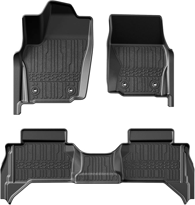 TripleAliners for Tacoma 2024 2025 Double Cab Floor Mats (Fit Auto Trans ONLY) All Weather Floor Liners Compatible with 2024+ Toyota Tacoma Accessories Front & Rear Mats, 3PCS(Not for Hybrid/Manual)