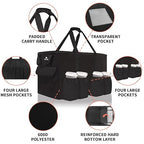 MATEIN Food Delivery Bag XXL - 23x14x15 inches, Water Resistant Large Insulated Hot & Cooler Catering Bags with Cup Holders for Food Deliveries, Pizza Warmer Carrying Case, Black