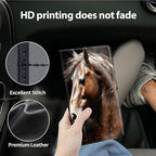 Car Registration and Insurance Holder, Leather Car Glove Box Organizer, Cool Car Accessories for ID, Driver's License Cards & Essential Document,business cards,Men&Women,Cute Horse