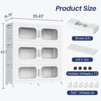 150 Gallon Extra Large Storage Bin with Lid and Wheels, Stackable Collapsible Plastic Storage Box with Door, Foldable Organizer for Closet, Kitchen, Office, Living Room, 3 Pack White