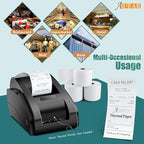 AUEAR, Thermal Cash Register POS Paper Rolls, 2 1/4" x 230' - BPA Free (100 Pack)