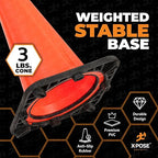 Xpose Safety 18 Inch Orange Traffic Cones - Bulk Half Pallet 450 Pack - Multipurpose PVC Plastic Safety Cone for Parking, Soccer, Caution, Kids, and Construction - DOT Approved