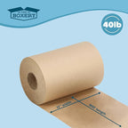 The Boxery Kraft/Brown Kraft Paper Roll, 12” x 10,800” (900’)-40lb. Thickness-Brown Wrapping Paper, Natural Kraft Packing Paper, Void Fill, Arts/Crafts, Bulletin Boards, Gift Wrapping