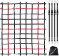 Cargo Net for Pickup Truck Bed with 4Pcs Ratchet Tie-Down Straps, 50"x66", (WLL) 1100lbs, Heavy Duty Storage Netting for Trailer's Cargo Carrier