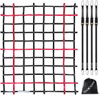 Cargo Net for Pickup Truck Bed with 4Pcs Ratchet Tie-Down Straps, 50"x66", (WLL) 1100lbs, Heavy Duty Storage Netting for Trailer's Cargo Carrier