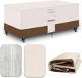 Heavy Duty Patio Furniture Covers Waterproof, 600D Outdoor Furniture Cover Waterproof for Sectional Sofa Couch, Outdoor Dining Table and Chair Set Covers 64''L x 52''W x 28''H, Beige Brown