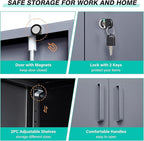 SISESOL Metal Storage Cabinet with Doors and Shelves,Garage Storage Cabinet with Lock,Black Grey Metal Cabinets with Locking Doors,Steel Cupboard for Home,Office,Garage Cabinets 36" H