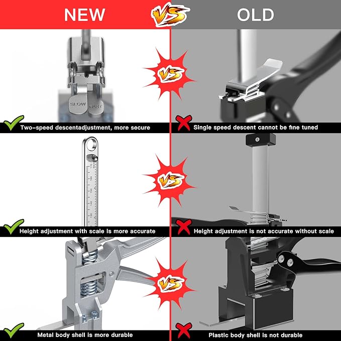 Labor-Saving Arm Jack Multifunctional Construction Jacks, Furniture Jacks， for Installing Windows and Doors, Lifting Furniture, Woodworking Tools, Wall Tile Positioning (Silver, 12inches)