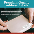 Personalized Return Address Labels - Black and White Custom Address Stickers on Sheets (50-1000 Labels)