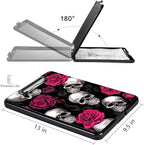 Clipboard with Storage, High Capacity Plastic Storage Clipboard with Low Profile Clip for Women Teachers Work, School & Office Supplies, Cute Pattern Decorative Clipboards, Skull Rose