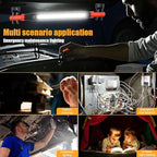 Magnetic Work Light Bar - Cordless, Rechargeable, 3-Mode LED, Waterproof - Under Hood Mechanic Light for Mechanic, Car Repairing, Garage, Workshops, Shelves, Vehicles