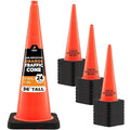 Xpose Safety 36 Inch Orange Traffic Cones Heavy Duty 12lb, 24-Pack - Multipurpose PVC Plastic Safety Cone for Parking, Soccer, Caution, Kids and Construction - DOT Approved