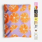 10x13 Poly Mailers – Orange Fruit Design – Waterproof, Tear-Resistant Shipping Bags with Adhesive Seal – 100 Pack – Package Mint