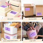 3x5 Inch Thermal Label Stickers,300Pcs Waterproof Rectangle Labels for Storage Bins,Moving Boxes,Address & Inventory Organization,Small Business Labeling,Light Purple