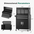 Greenvelly Metal Tool Chest,8-Drawer Rolling Tool Cart with Wheels,2 in 1 Detachable Tool Cabinets,Tool Box,Liners and Locking System for Garage,Warehouse,Workshop, Barbershop(Black)