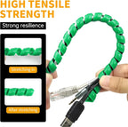 Spiral Cable Wrap, 16.4ft, 33ft Wire Protection Sleeve Cover Cable Organizer Pipe Flexible Spiral Wrap Winding Tube Prevent Cat from Chewing Cables (Green, 8mm (5/16")-16.4ft)