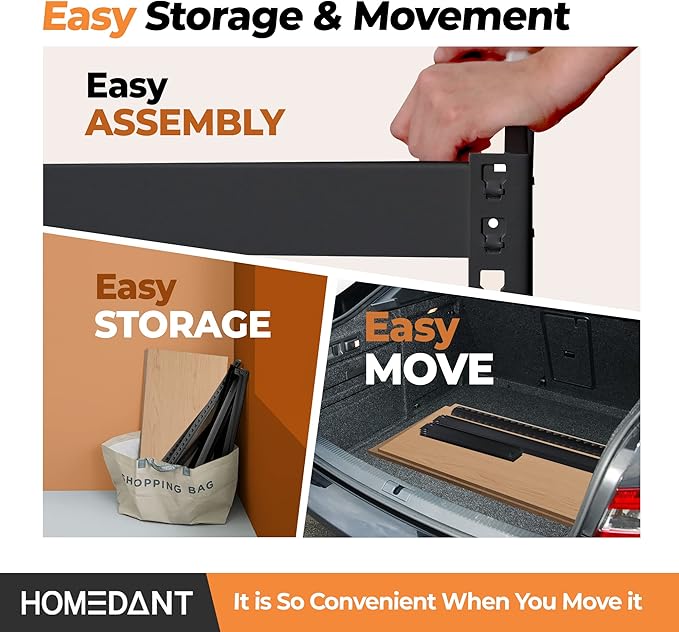 HOMEDANT 5 Tier Storage Shelves Adjustable Laminated Boltless Garage Metal Shelving Unit Heavy Duty Utility Rack Shelf Warehouse Pantry Closet Kitchen (2, (S) 28" W, Black)