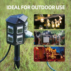 TiFFCOFiO Outdoor Power Strip with Stake Waterproof, 10 FT Extension Cord, 6 Grounded Outlets for Outdoor Lights, 14 AWG, 15A/1875W, ETL Listed (30 FT)