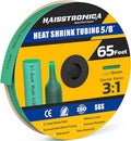 haisstronica 3:1 Heat Shrink Tubing, Shrink Ratio Adhesive Lined Marine Grade Heat Shrink Tube for Home, Automotive and Industrial (Green) 65FT 5/8inch