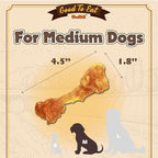 Gootoe Turkey Tendons for Dogs –All-Natural, Hypoallergenic Dog Treats, Rawhide Alternative, Long Lasting Puppy Chews, Healthy Dog Treats for Medium Breeds, Bone (M), 16 oz Pack (1 lb)