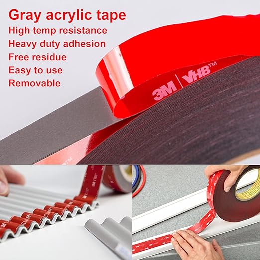 Double Side Tape Heavy Duty,2in x 10ft Mounting Tape Strong Adhesive Double Sided Tape Waterproof Foam Tape for LED Strip Light, Picture Hanging Strips for Wall