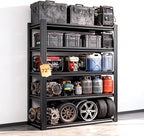 Metal Storage Shelves Unit,5-Tier Adjustable Heavy Duty Garage Shelving,3000LBS Garage Storage Industrial Shelves,Storage Racks,Steel Shelf Suitable for Shop,Warehouse,Basement