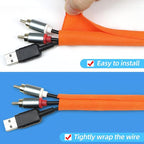 Automotive Wire Loom Tubing, Split Braided Cord Protectors from Pets No Chew, Flexible Cable Sleeve Cable Management for TV/Computer/Electric Wires (Orange, 3/4"-25ft)