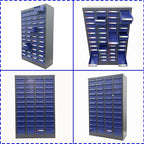 Parts Cabinet 48 Drawer Parts Drawer Storage Bolt Bins Organizer Storage Steel Tool Chest ABS/PS Material with Partitions and Labels