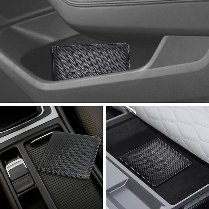 Car Registration and Insurance Holder, Premium Pu Leather Vehicle Glove Box Organizer - for Driver License, Cards & Essential Documents (Carbon Fiber Black)